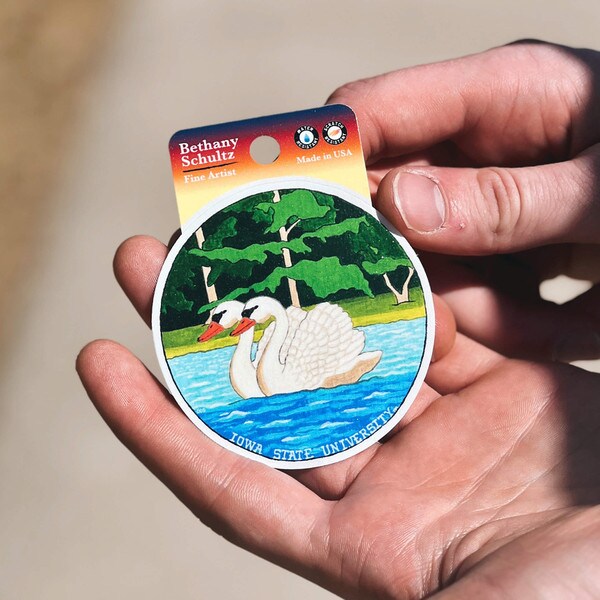 ISU Swans Rugged Sticker 3.5-inch Round
